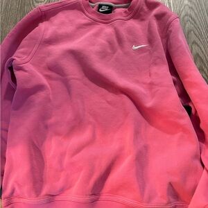 Nike Bright Pink Crewneck Sweatshirt with White Swoosh Tag